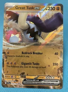 Pokémon TCG Scarlet & Violet Base Set: Great Tusk ex 123/198 Double Rare - Picture 1 of 2