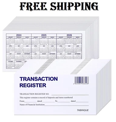 BRANDED 24 PCS Check Registers for Personal Checkbook, Easy to Read Checkbook Register