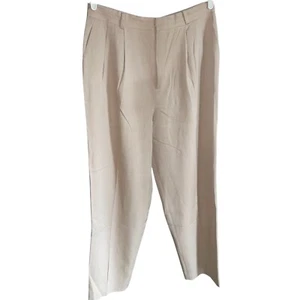 Classiques Entier women's Pleated Wool Trousers High Waist Dress Pants Beige 14 - Picture 1 of 16