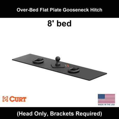CURT 1988-1999 Chevrolet K1500 8' bed Over-Bed Flat Plate Gooseneck Hitch - Image 1 of 4