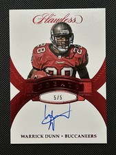 WARRICK DUNN AUTO 2017 PANINI FLAWLESS AUTO GREATS SSP /5 RUBY BUCCANEERS FSU