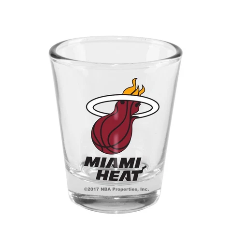 Miami Heat 2 Ounce Clear Shot Glass [NEW] NBA Drink Pint Glass Bar Cover