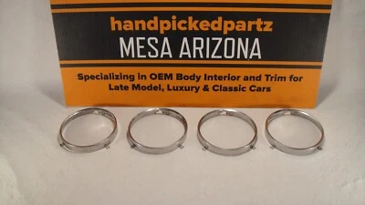 Cadillac Deville 1971-1973 OEM CROMO JUEGO DE ANILLOS DE AJUSTE DE FAROS - 4 PC Foto 1 de 4