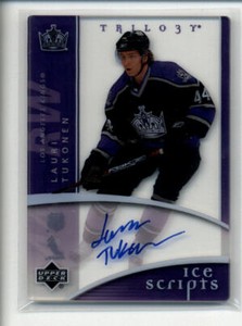 LAURI TUKONEN 2007/08 07/08 UD TRILOGY ICE SCRIPTS AUTO (BV=$20) AG6226 - NM