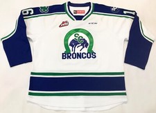 CCM Swift Current Broncos #16 WHL Hockey Jersey Adult L White Canada Sewn
