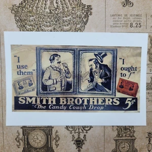 Smith Brothers Der Süßigkeitenhustentropfen 5 Cent 1920er Werbung Repro Postkarte - Bild 1 von 5
