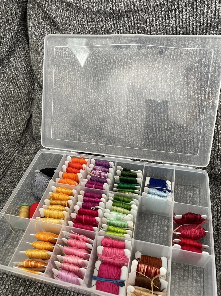 Organizer & 66 Embroidery floss threads On Cards for needle crafts Mixed Colors - Image 1 of 4