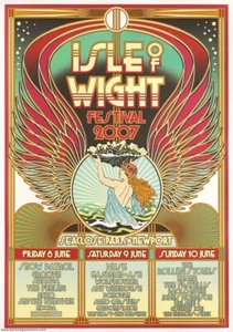 Póster de concierto enmarcado del festival de la Isla de Blanco - Imagen 1 de 2