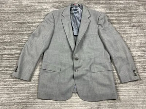 Austin Reed Regent Street Blazer Mens 44R Gray Tweed Metal Buttons Vintage USA - Picture 1 of 14