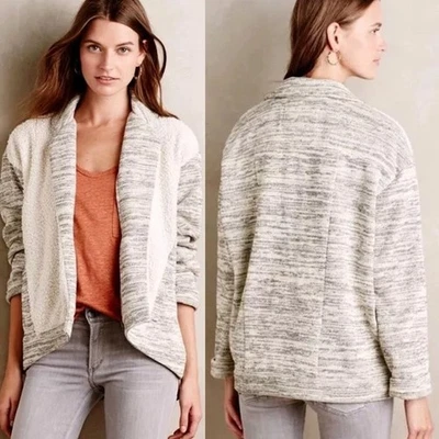 Saturday Sunday for Anthropologie Fleece Knit Coat Cozy Warm w/ Pockets Sz S - Image 1 of 4