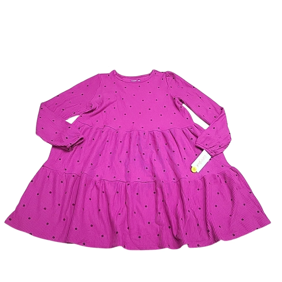 Acogedor vestido de manga larga con capas para niñas - Cat & Jack rosa magenta XL talla grande 14 Foto 1 de 4