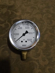 Manómetro de presión de acero Wika 0-10000 psi lleno de aceite - Imagen 1 de 4