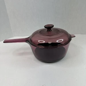 Vision Ware Corning Ware Cranberry Saucepan 2.5 L  With Glass Lid USA Made - Picture 1 of 9