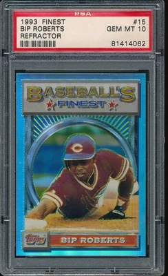 1993 Finest refractor Bip Roberts #15 PSA 10 - Reds - Image 1 of 3