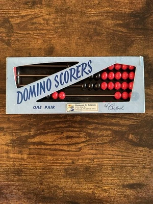 Domino Scorers By Crisloid Set of 2 Plastic Red/Black #298 with Blue Box - Image 1 of 4