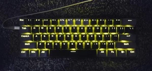 E-YOOSO Z11 Used Mechanical Gaming Keyboard Blue Switch 63 Keys Yellow Backlight - Picture 1 of 8