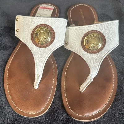Sandalias Tommy Hilfiger de cuero blancas talla 8 Leilani Foto 1 de 4