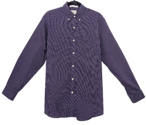 L.L. Bean Men's Button Up Shirt Size Medium Wrinkle Free Trad Fit Purple Check - Picture 1 of 9