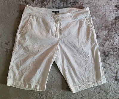 Pantalones Cortos Eileen Fisher Lino Orgánico Talla 16 Viscosa Elastizados Caminar Bermudas Blancas  Foto 1 de 4