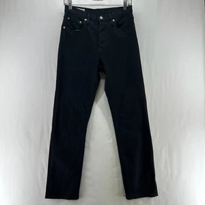 Levi's Jeans Mens 26 x 28 501 Slim Taper Button Fly Dark Washed Denim Black - Picture 1 of 14