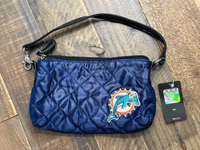 Miami Dolphins NFL Quilted Satin Mini Purse by Little Earth NWT Pro-FAN-ity 8x5 - Image 1 of 3