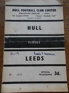 Hull FC V Leeds Rugby League Programme May 4th 1963 Boulevard Football Club - Picture 1 of 1