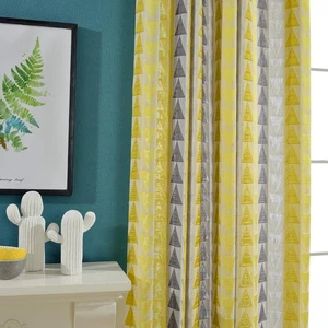 Dreieck Muster Jacquard Schlafzimmer Vorhänge, 2 Paneele Lichtfilter Öse... - Bild 1 von 7