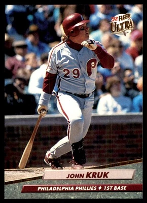 John Kruk 1992 Ultra #246 Phillies MLB LEER ENVÍO GRATUITO AutographDen Foto 1 de 2