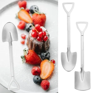 4Pcs Creative Ice Cream Spoon Shovel Shape Stainless Steel Dessert Utensils - Picture 1 of 12