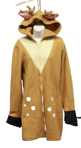 Cute Cozy Fawn Deer Reindeer Fleece Jacket Zip Hoodie Costume XL Leg Avenue Legg - Picture 1 of 10