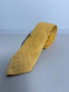 AQUASCUTUM LONDON VINTAGE CORBATA AMARILLA EMBLEMA "A" NUEVO CON ETIQUETAS - Imagen 1 de 5