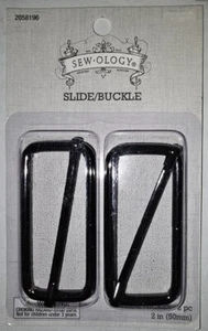 Metal Rectangle Slide Buckles 2 Inch Package of 2 Black Nickel Color Hobby Lobby - Picture 1 of 2