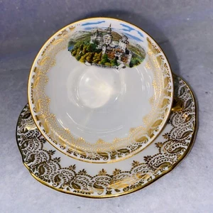Vintage Tirchenreuth Bavaria Neushwanstein Demitasse Tea Cup And Saucer - Picture 1 of 11