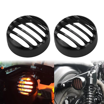 Hinten Blinker Grill Lünette Abdeckung 2PCS Schwarz Für Harley Sportster 2016-up - Image 1 of 4