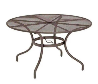 StyleWell 42 pulgadas Mesa de comedor redonda de metal de malla marrón para patio exterior Mix And Match Foto 1 de 4