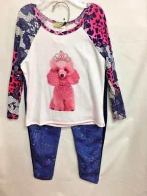 NOVA Tiara Rosa Meninas Pequena Massa Princesa POODLE & Calça Jeans & Top Outfit Tamanho 4 - Imagem 1 de 2
