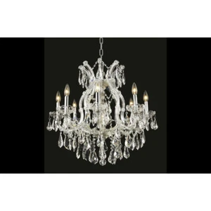NEW ELEGANT LIGHTING 9 LIGHTS 26X26 CHROME CRYSTAL CHANDELIER 2800D26C/RC - Picture 1 of 2