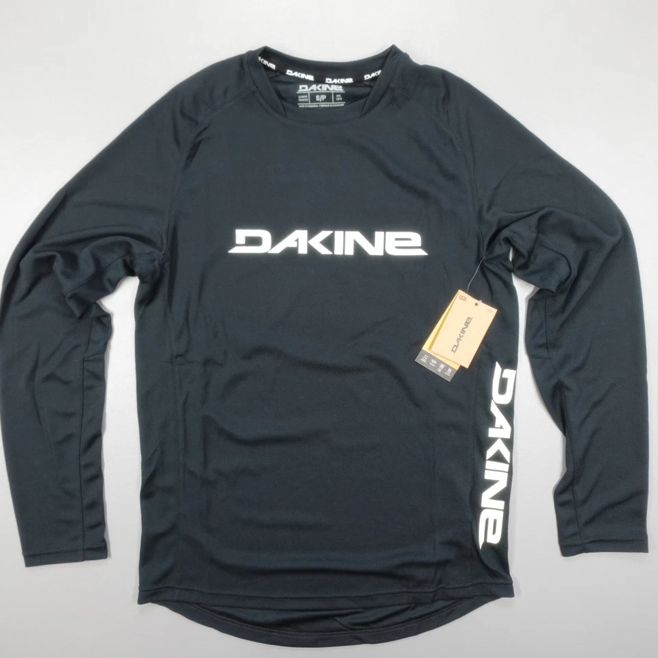 Camiseta masculina Dakine Thrillium manga longa UPF elástica anti microbiana/odor preta - Imagem 1 de 4