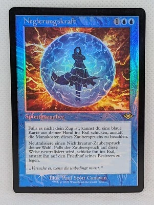 GERMAN Force of Negation Retro Modern Horizons Foil Rare MTG Magic Gathering - Image 1 of 2