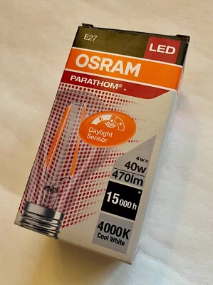 OSRAM Parathom + A 40 E27 LED Daylight Sensor 4W 470lm Cool White | wie 40W - Bild 1 von 4