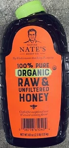 Nature Nate's 100% Pure Organic Raw & Unfiltered Honey 40 oz Bottle - Picture 1 of 2