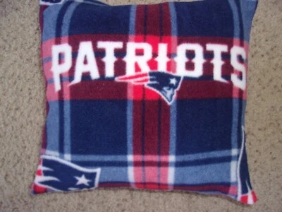NEW ENGLAND PATRIOTS NFL SUPER SOFT FLEECE PILLOW COVER 12" X 12" HANDMADE - Image 1 of 2