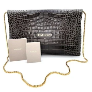 Tom Ford Croc-effect Leather Shoulder Bag - Picture 1 of 6