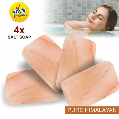 1X Salt Soap New Natural/Pure Smooth Finish Onex Himalayan Pink Salt Bar 4x