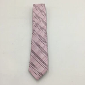 Calvin Klein Men's Pink Plaid Necktie- OS - Picture 1 of 2