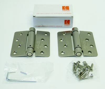 Шарнир пружинный врезной Hager 170225, 1751 4 дюйма x 4 дюйма US15 (1 пара) матовый никель - Изображение 1 из 4