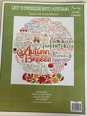 USED Counted Cross Stitch Chart LET'S BREEZE INTO AUTUMN - Imaginating-U Michael - Image 1 of 3
