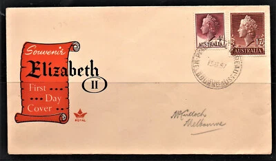 FDC Brown " Queen Elizabeth II Defenitives " 1955 - image 1 of 2