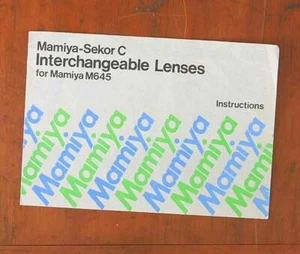 MANUAL DE LENTES INTERCAMBIABLES MAMIYA M645/47773 - Imagen 1 de 1
