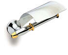 Filigrana Polished chrome and gold toilet paper holder with lid. 